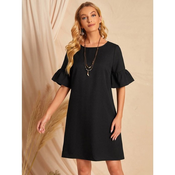 BohoGypsyDreamer Dresses & Skirts - boho short sleeve Bell Cuff Tunic Dress black